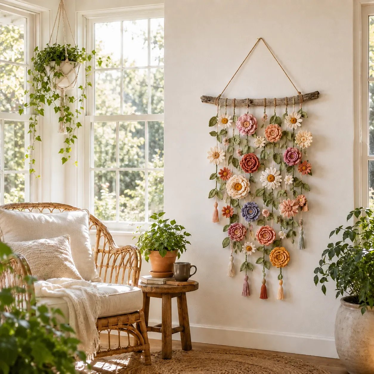 🌸Crochet Flower Wall Hanging Decor