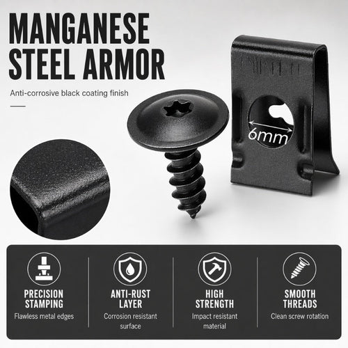 📢📢48% OFF !! ⏰Universal Car Metal U-Type Clips and Screws Set