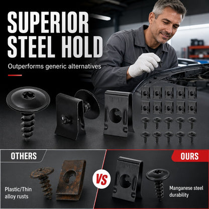 📢📢48% OFF !! ⏰Universal Car Metal U-Type Clips and Screws Set