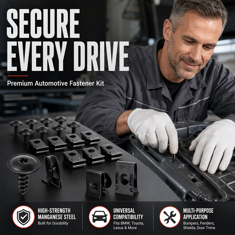 📢📢48% OFF !! ⏰Universal Car Metal U-Type Clips and Screws Set