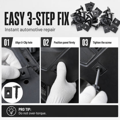 📢📢48% OFF !! ⏰Universal Car Metal U-Type Clips and Screws Set