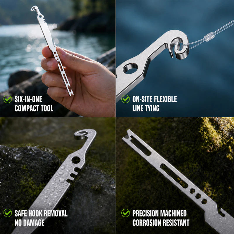 ⏳Limited-time 49% off⏰6-in-1 Stainless Steel Fishing Multi Tool Hook Remover and Knot Tyer🎣🐟