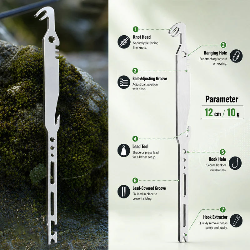 ⏳Limited-time 49% off⏰6-in-1 Stainless Steel Fishing Multi Tool Hook Remover and Knot Tyer🎣🐟
