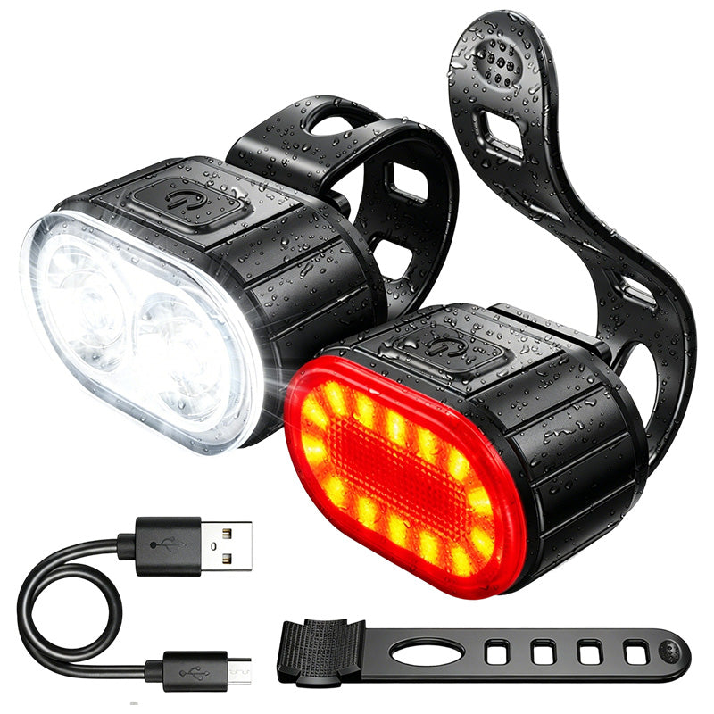🚲 USB Rechargeable Bike Light Set