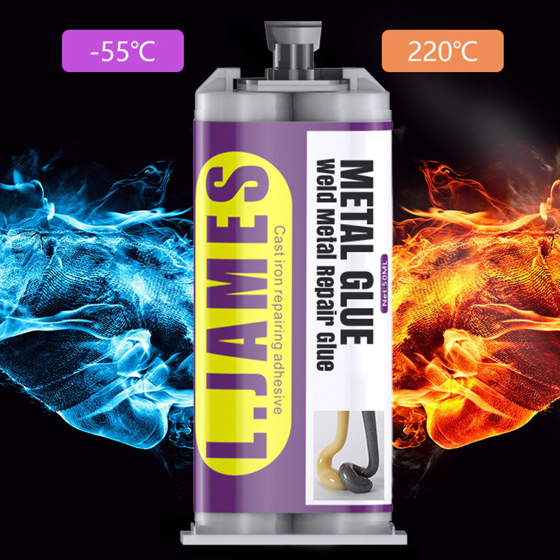 🔥Hot Sale 49% OFF🔥 Metal Weld Repair Glue – 2-Part Epoxy, Waterproof, Heat-Resistant, Drillable 🔧